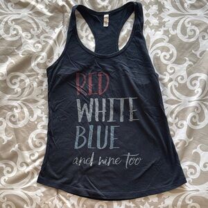 Stylish Navy Graphic Tank Top